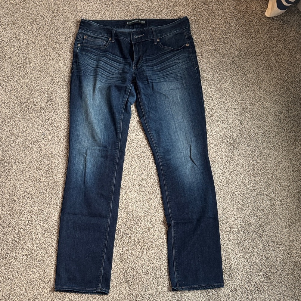 Express Dark Blue Skinny Jeans Size 10